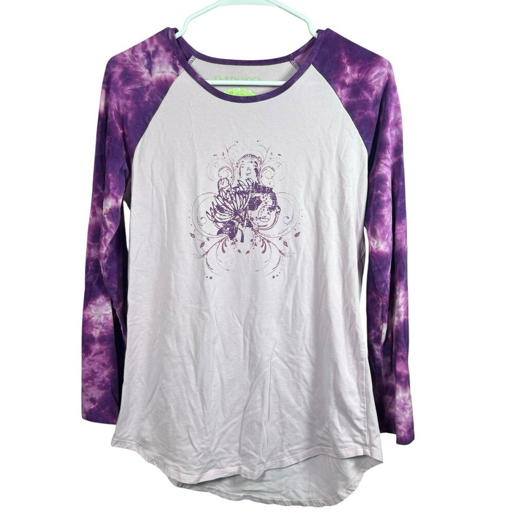 Earth Yoga‎ Top Tye Dye Organic Cotton Sustainable Bamboo Long Sleeve M